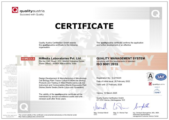 Сертификат соответствия ISO 9001:2015